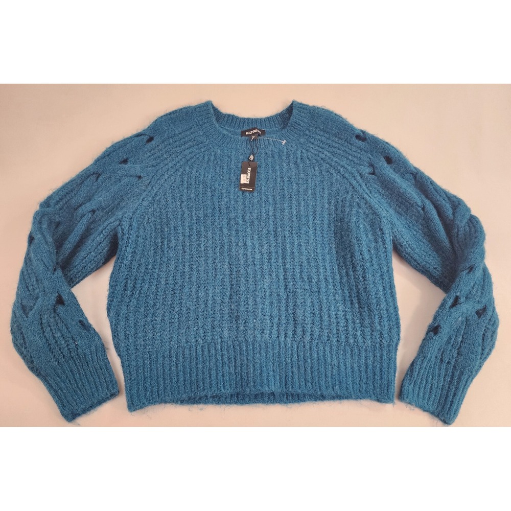 Express sweater womens Medium M blue 08272559 $98 ladies